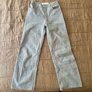 Eckhaus Latta blue denim wide leg jeans